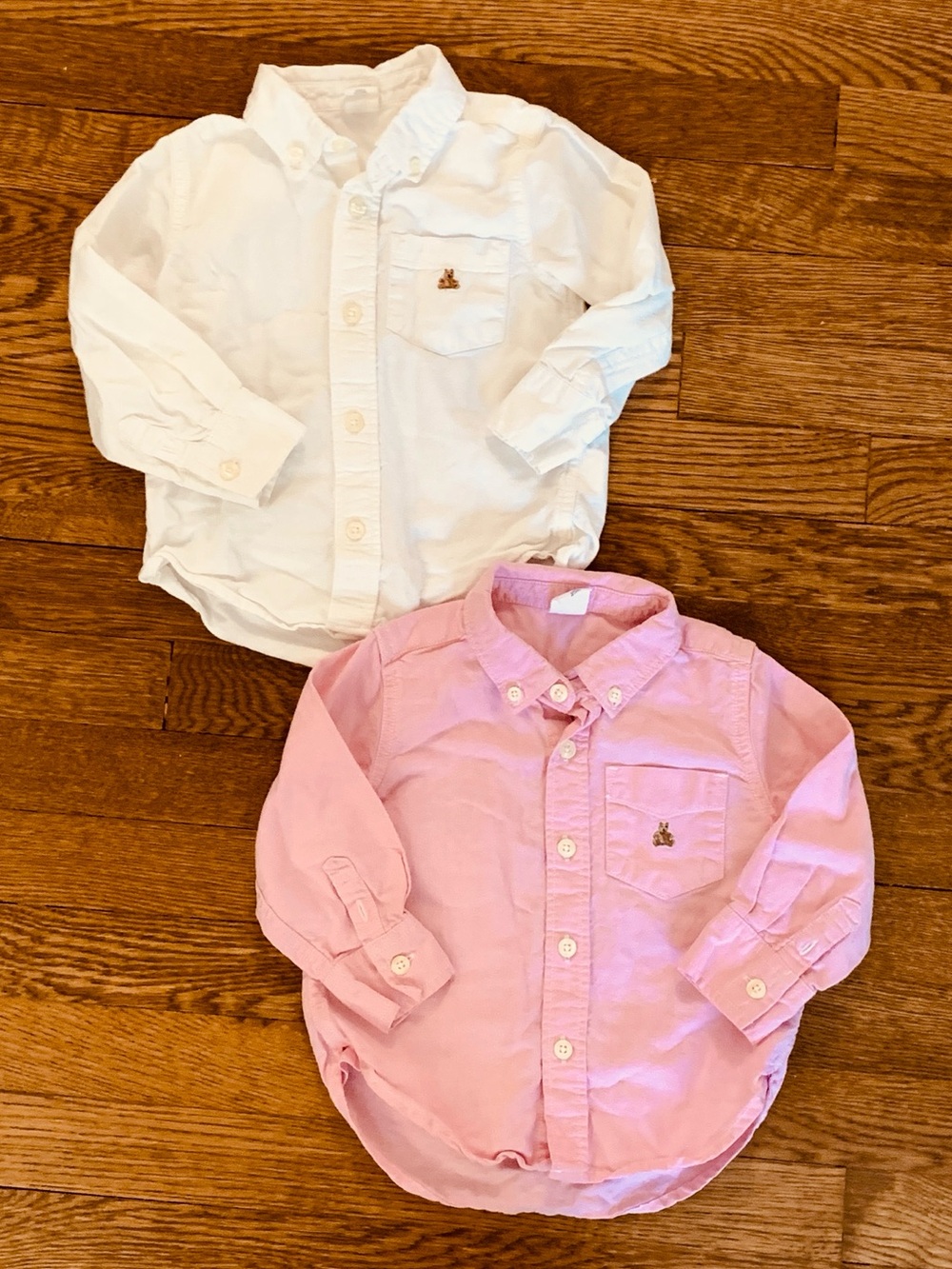 Baby Gap Boys Bundle Size 24M/2T Button Up Oxford Collared Shirts White & Pink